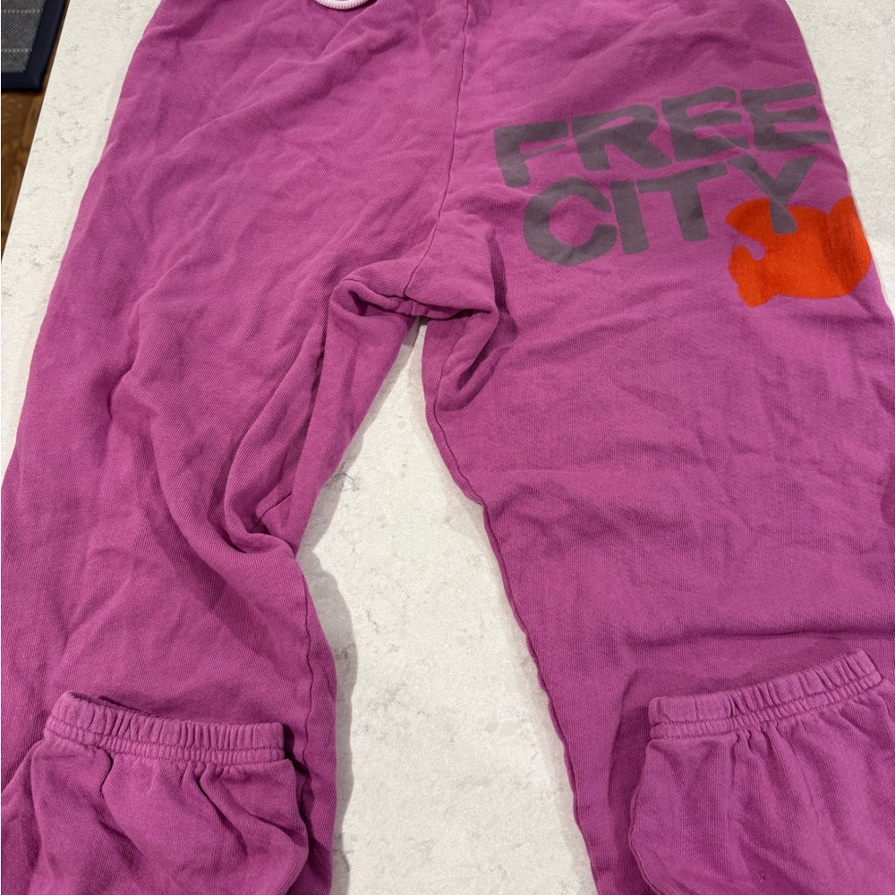 Free City Magenta Joggers with Orange Accent